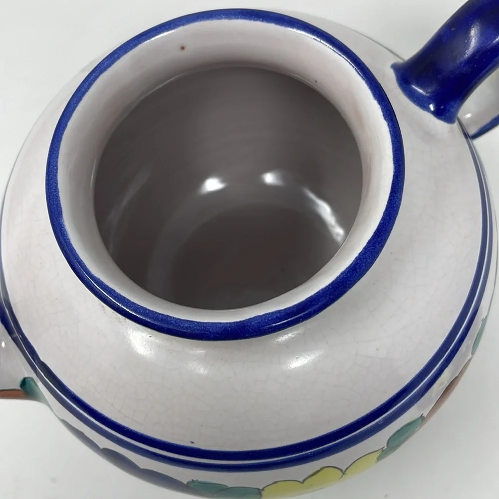 Juan F. Guerrero Delores HGO GTO Mexican Flower Pottery Handpainted Teapot